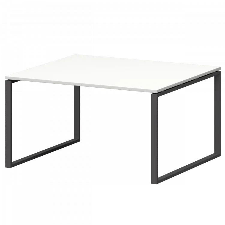 Стол переговорный на металлокаркасе СМСП-О-12.123.Пр25 Белый/Антрацит 1200x1236x750 Смарт