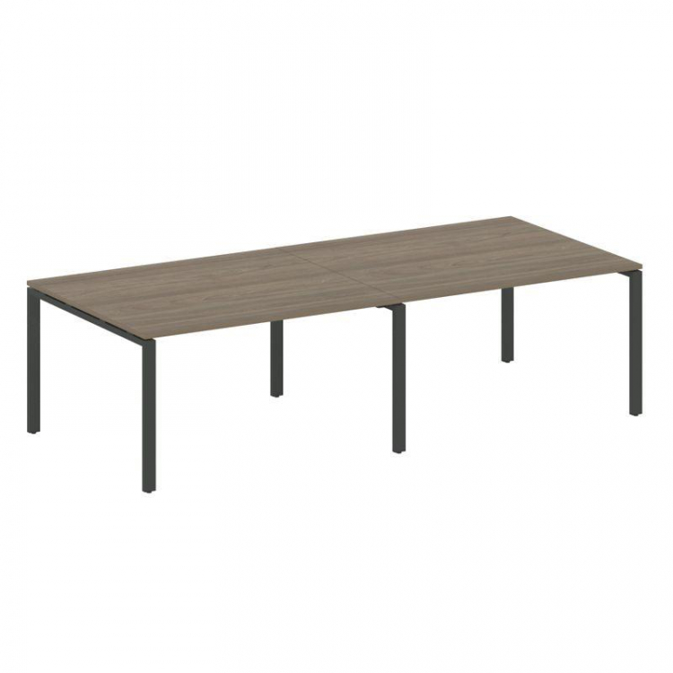 Metal System Переговорный стол (2 столешницы) на П-образном м/к БП.ПРГ-2.3 Вяз Благородный/Металл Ан
