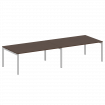 Metal System Quattro Переговорный стол (2 столешницы) на П-образном м/к 50БП.ПРГ-2.5 Венге Цаво/Мета