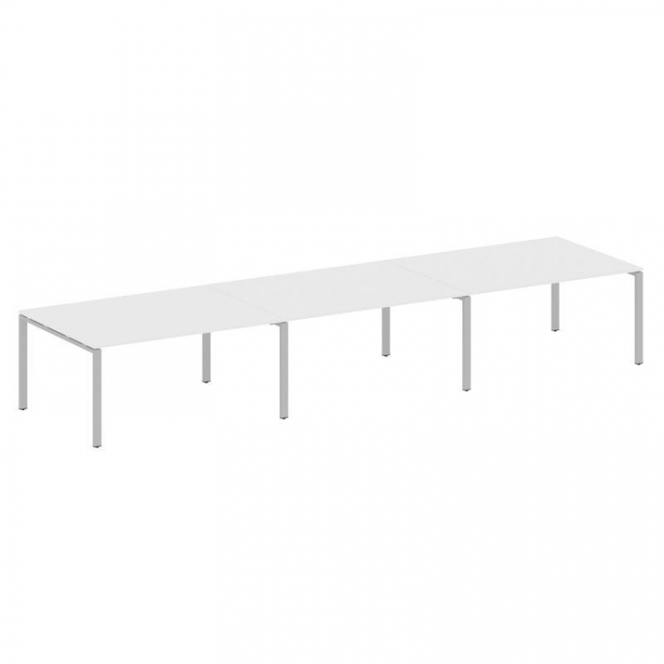 Metal System Переговорный стол (3 столешницы) на П-оразном м/к БП.ПРГ-3.4 Белый/Металл Серый 4800*12