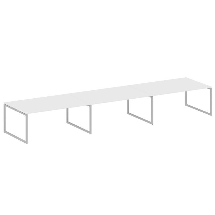 Metal System Quattro Перег. стол (3 столешницы) на О-оразном м/к 40БО.ПРГ-3.5 Белый/Металл Серый 540