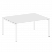 Metal System Quattro Переговорный стол (1 столешница) на П-образном м/к 50БП.ПРГ-1.4 Белый/Металл Бе