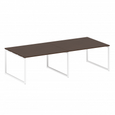 Metal System Quattro Перег. стол (2 столешницы) на О-образном м/к 40БО.ПРГ-2.3 Венге Цаво/Металл Бел