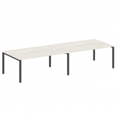 Metal System Переговорный стол (2 столешницы) на П-образном м/к БП.ПРГ-2.5 Дуб Наварра/Металл Антрац