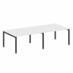 Metal System Quattro Переговорный стол (2 столешницы) на П-образном м/к 50БП.ПРГ-2.3 Белый/Металл Ан