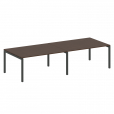 Metal System Quattro Переговорный стол (2 столешницы) на П-образном м/к 50БП.ПРГ-2.4 Венге Цаво/Мета