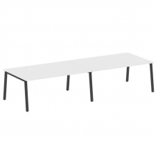 Metal System Переговорный стол (2 столешницы) на А-образном м/к БА.ПРГ-2.5 Белый/Металл Антрацит 360