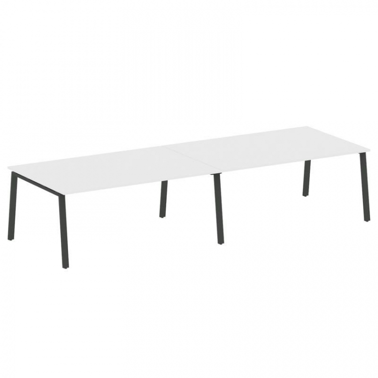 Metal System Переговорный стол (2 столешницы) на А-образном м/к БА.ПРГ-2.5 Белый/Металл Антрацит 360
