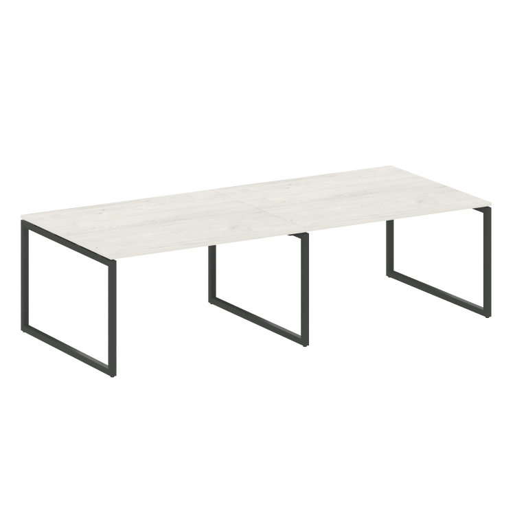 Metal System Quattro Перег. стол (2 столешницы) на О-образном м/к 40БО.ПРГ-2.3 Дуб Наварра/Металл Ан