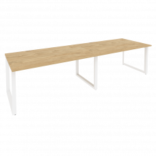 Onix Стол переговорный O.MO-PRG-2.4 Тиквуд Светлый/Металл Белый 3160*980*750