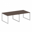 Metal System Quattro Перег. стол (2 столешницы) на О-образном м/к 40БО.ПРГ-2.2 Венге Цаво/Металл Сер