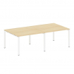 Metal System Переговорный стол (2 столешницы) на П-образном м/к БП.ПРГ-2.2 Акация Лорка/Металл Белый