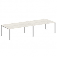 Metal System Переговорный стол (2 столешницы) на П-образном м/к БП.ПРГ-2.5 Дуб Наварра/Металл Серый