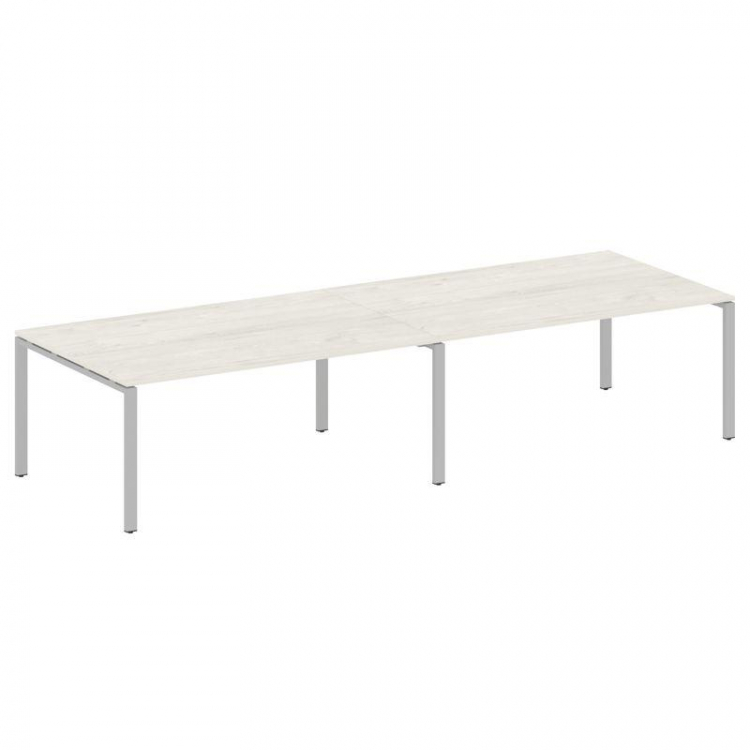 Metal System Переговорный стол (2 столешницы) на П-образном м/к БП.ПРГ-2.5 Дуб Наварра/Металл Серый