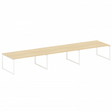 Metal System Quattro Перег. стол (3 столешницы) на О-оразном м/к 40БО.ПРГ-3.5 Акация Лорка/Металл Бе