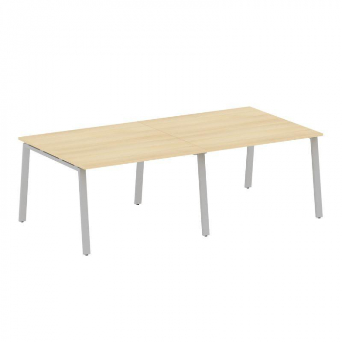 Метал Систем Переговорный стол (2 столешницы) на А-образном м/к БА.ПРГ-2.2 Акация Лорка/Металл Серый