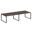 Metal System Переговорный стол (2 столешницы) на О-образном м/к БО.ПРГ-2.4 Венге Цаво/Металл Антраци
