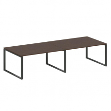 Metal System Переговорный стол (2 столешницы) на О-образном м/к БО.ПРГ-2.4 Венге Цаво/Металл Антраци
