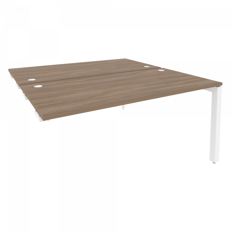 Onix Стол-приставка двойной на П-образном м/к к опорным элем. O.MP-D.SPR-4.8 Дуб Аризона/Металл Белы