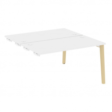 Onix Wood Стол-приставка двойной OW.D.SPR-3.7 Белый Бриллиант/Дуб Светлый/Металл Белый 1380*1475*750