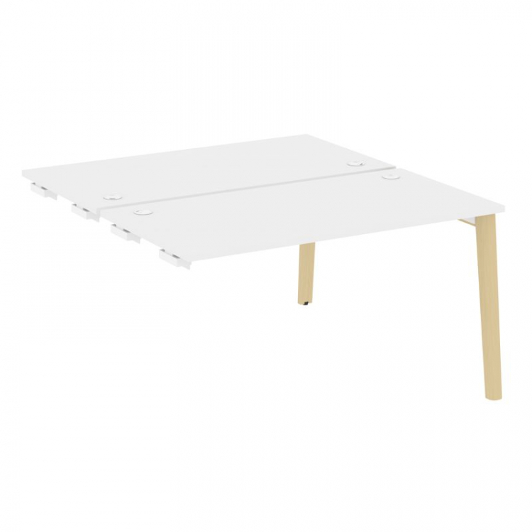 Onix Wood Стол-приставка двойной OW.D.SPR-3.7 Белый Бриллиант/Дуб Светлый/Металл Белый 1380*1475*750