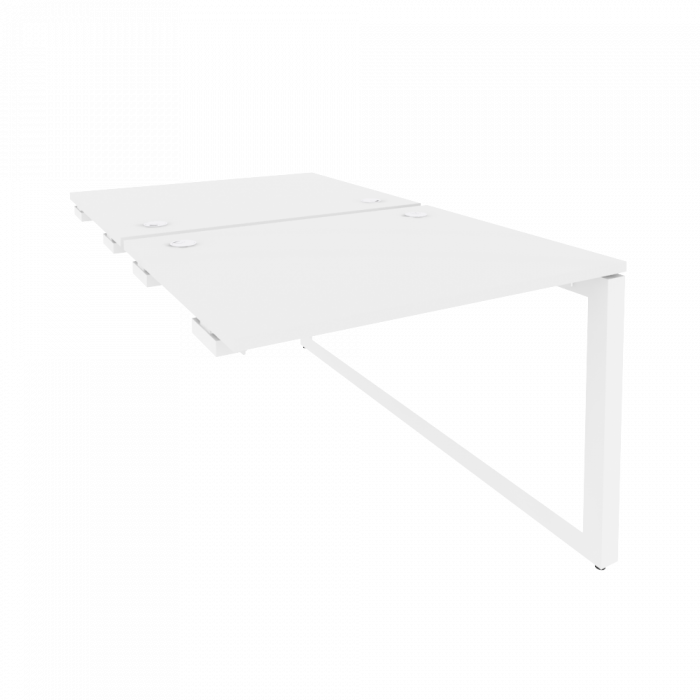 Onix Стол-приставка двойной на О-образном м/к к опорым элем. O.MO-D.SPR-1.8 Белый Бриллиант/Металл Б