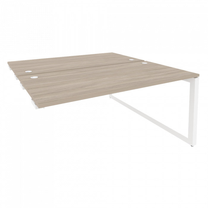 Onix Стол-приставка двойной на О-образном м/к к опорым элем. O.MO-D.SPR-4.8 Дуб Аттик/Металл Белый 1