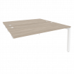 Onix Стол-приставка двойной на П-образном м/к к опорным элем. O.MP-D.SPR-4.8 Дуб Аттик/Металл Белый