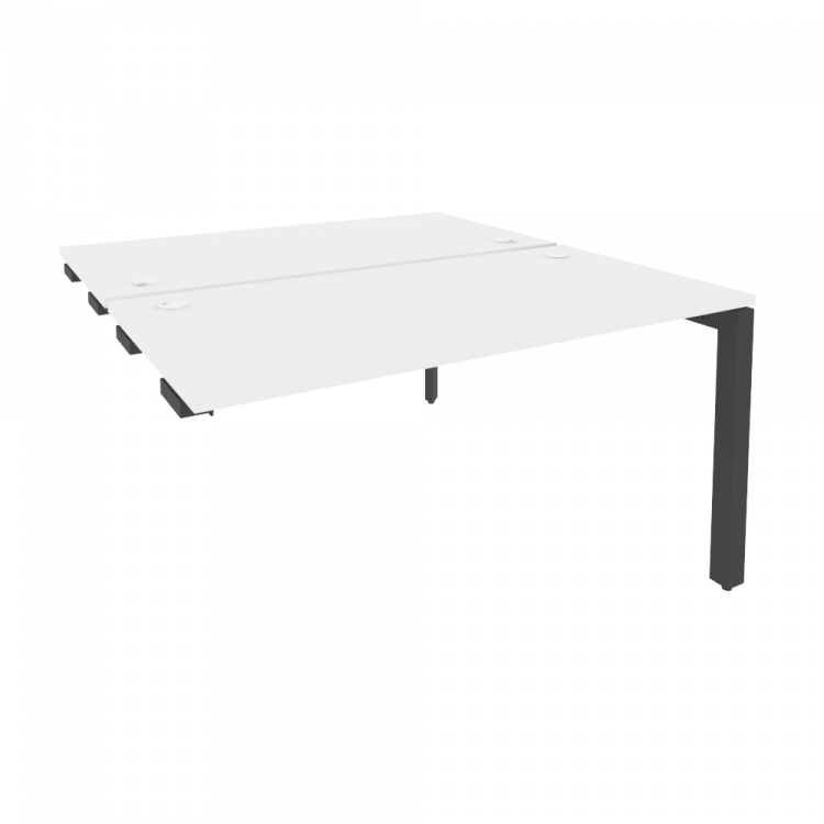 Onix Стол-приставка двойной на П-образном м/к к опорным элем. O.MP-D.SPR-3.7 Белый Бриллиант/Металл