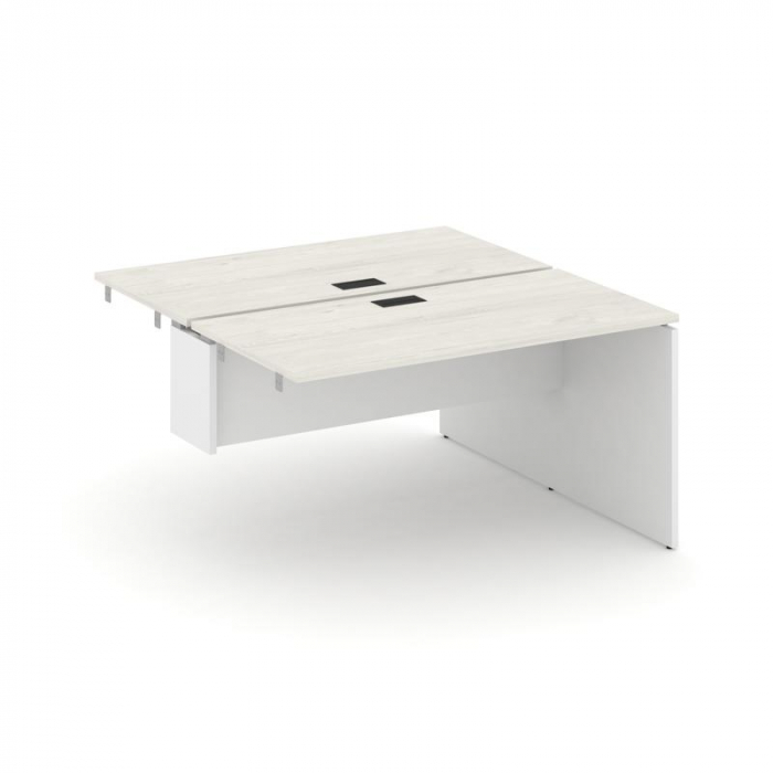 Style Project Стол-приставка к опор. элем. SN-D.DPRS-013 Дуб Наварра/Белый/Черная Заглушка 1380*1432