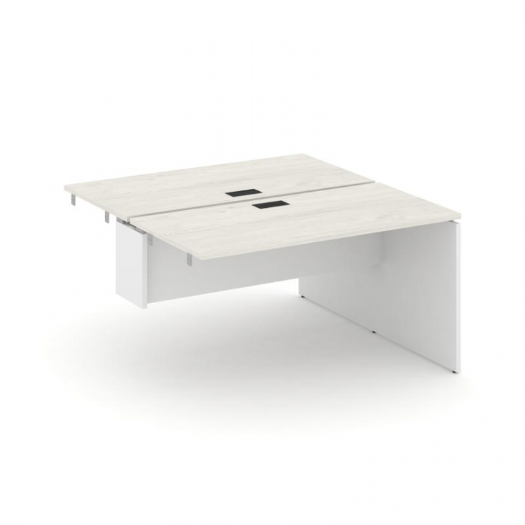 Style Project Стол-приставка к опор. элем. SN-D.DPRS-013 Дуб Наварра/Белый/Черная Заглушка 1380*1432