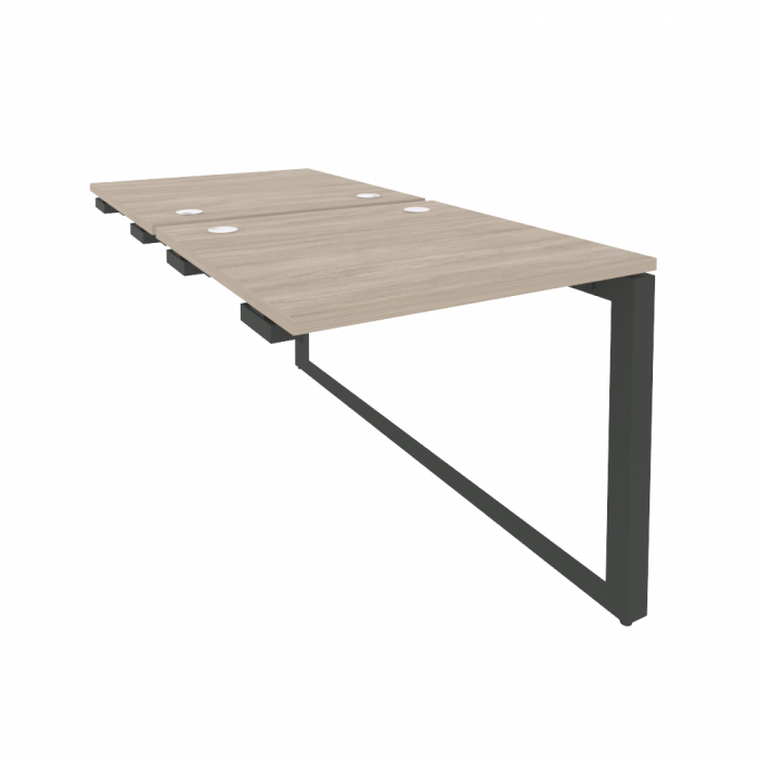 Onix Стол-приставка двойной на О-образном м/к к опорым элем. O.MO-D.SPR-0.8 Дуб Аттик/Металл Антраци