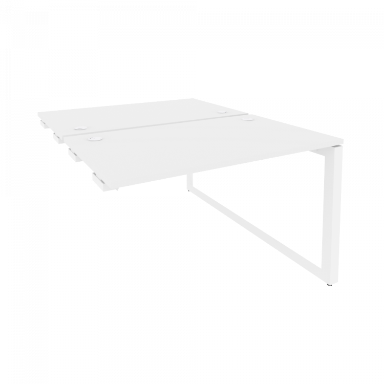 Onix Стол-приставка двойной на О-образном м/к к опорым элем. O.MO-D.SPR-2.7 Белый Бриллиант/Металл Б