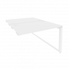 Onix Стол-приставка двойной на О-образном м/к к опорым элем. O.MO-D.SPR-2.8 Белый Бриллиант/Металл Б
