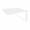 Onix Стол-приставка двойной на О-образном м/к к опорым элем. O.MO-D.SPR-3.7 Белый Бриллиант/Металл Б