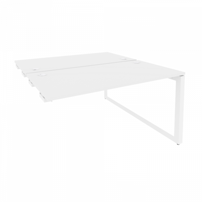 Onix Стол-приставка двойной на О-образном м/к к опорым элем. O.MO-D.SPR-3.7 Белый Бриллиант/Металл Б