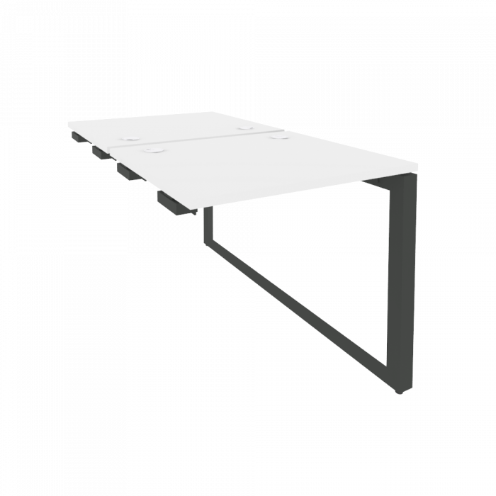 Onix Стол-приставка двойной на О-образном м/к к опорым элем. O.MO-D.SPR-0.7 Белый Бриллиант/Металл А