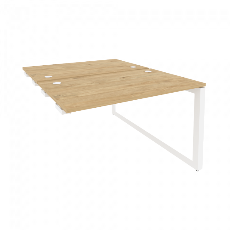 Onix Стол-приставка двойной на О-образном м/к к опорым элем. O.MO-D.SPR-2.7 Тиквуд Светлый/Металл Бе