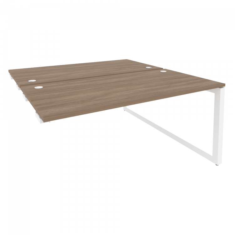 Onix Стол-приставка двойной на О-образном м/к к опорым элем. O.MO-D.SPR-4.8 Дуб Аризона/Металл Белый