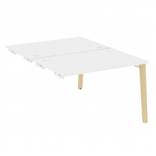 Onix Wood Стол-приставка двойной OW.D.SPR-2.8 Белый Бриллиант/Дуб Светлый/Металл Белый 1180*1635*750