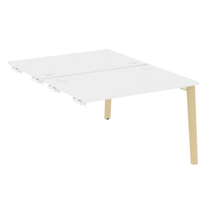 Onix Wood Стол-приставка двойной OW.D.SPR-2.8 Белый Бриллиант/Дуб Светлый/Металл Белый 1180*1635*750