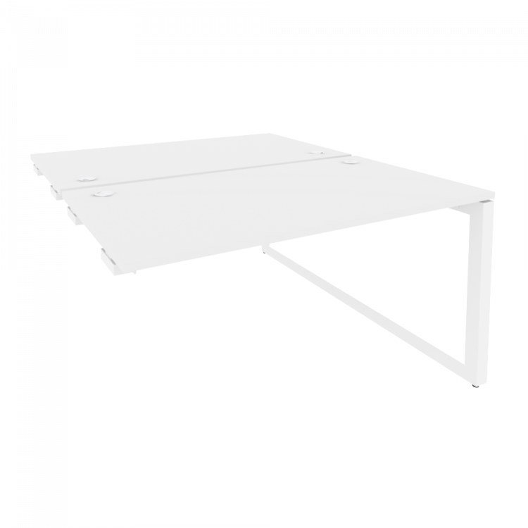 Onix Стол-приставка двойной на О-образном м/к к опорым элем. O.MO-D.SPR-3.8 Белый Бриллиант/Металл Б