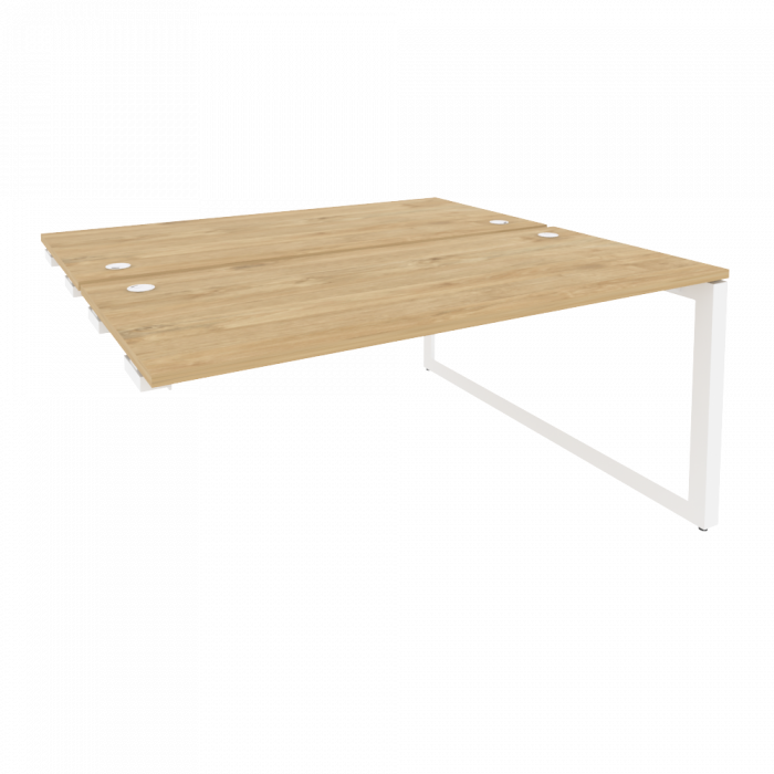 Onix Стол-приставка двойной на О-образном м/к к опорым элем. O.MO-D.SPR-4.7 Тиквуд Светлый/Металл Бе