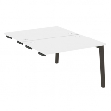 Onix Wood Стол-приставка двойной OW.D.SPR-2.8 Белый Бриллиант/Дуб Темный/Металл Антрацит 1180*1635*7