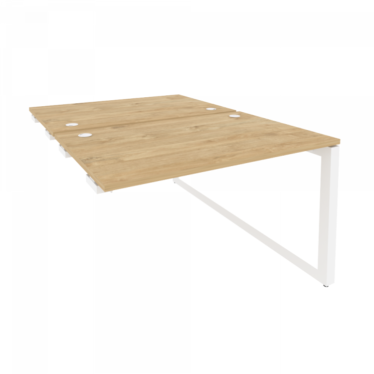 Onix Стол-приставка двойной на О-образном м/к к опорым элем. O.MO-D.SPR-2.8 Тиквуд Светлый/Металл Бе