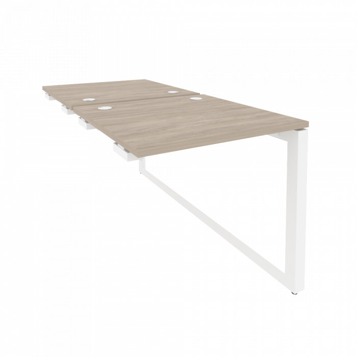 Оникс Стол-приставка двойной на О-образном м/к к опорым элем. O.MO-D.SPR-0.8 Дуб Аттик/Металл Белый