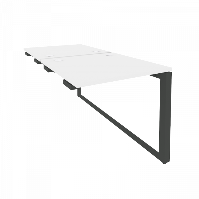 Onix Стол-приставка двойной на О-образном м/к к опорым элем. O.MO-D.SPR-0.8 Белый Бриллиант/Металл А