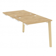 Onix Wood Стол-приставка двойной OW.D.SPR-0.8 Тиквуд Светлый/Дуб Светлый/Металл Белый 780*1635*750