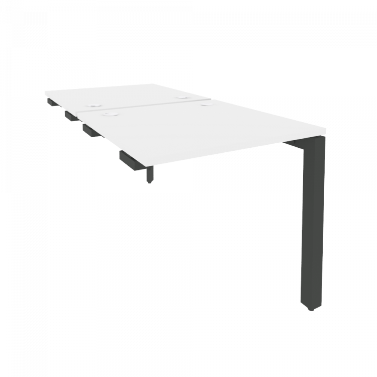 Onix Стол-приставка двойной на П-образном м/к к опорным элем. O.MP-D.SPR-0.8 Белый Бриллиант/Металл