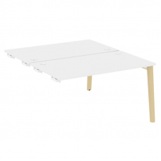 Onix Wood Стол-приставка двойной OW.D.SPR-3.8 Белый Бриллиант/Дуб Светлый/Металл Белый 1380*1635*750